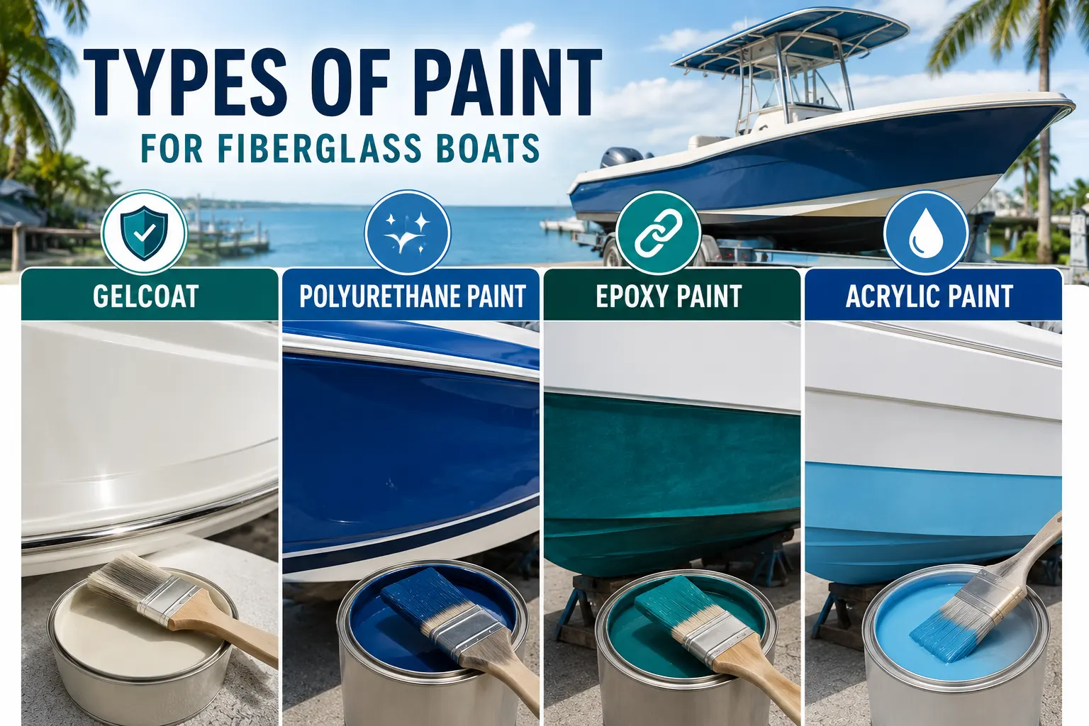 Types of Paint For Fiberglass Boats
