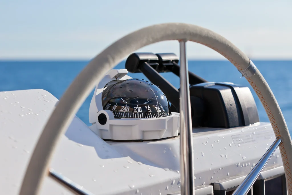 A Marine Compass on a boat